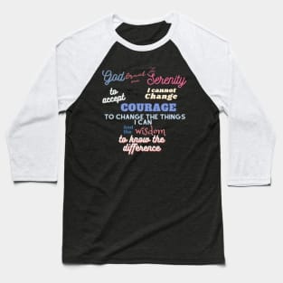 Colorful Serenity Prayer Baseball T-Shirt